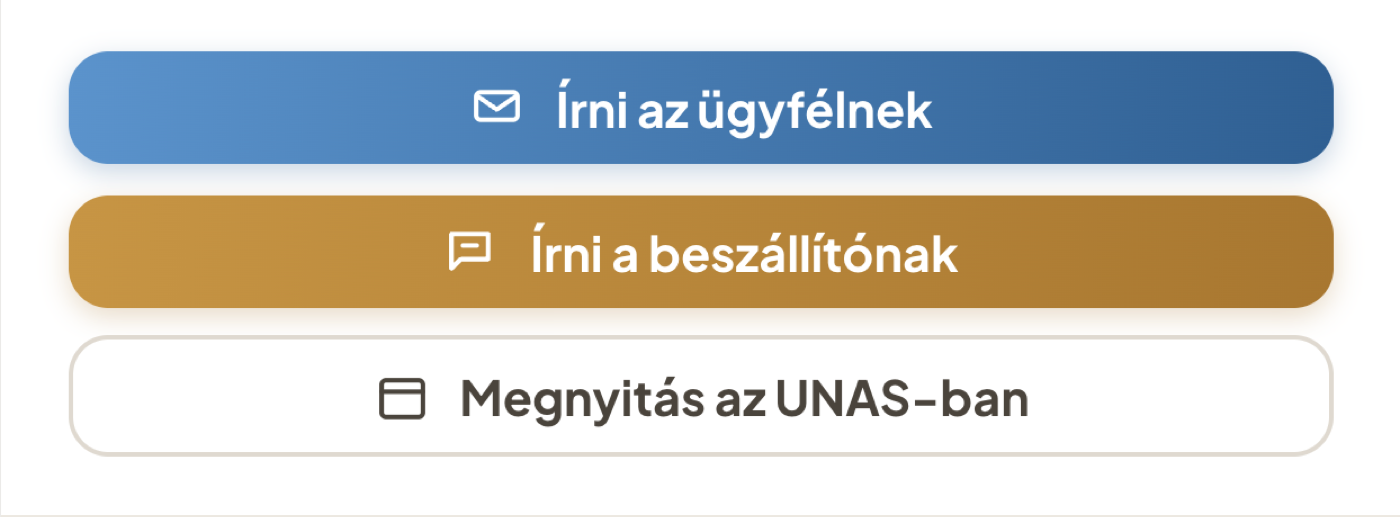A rendelési ügyközpont — a vevő panelje